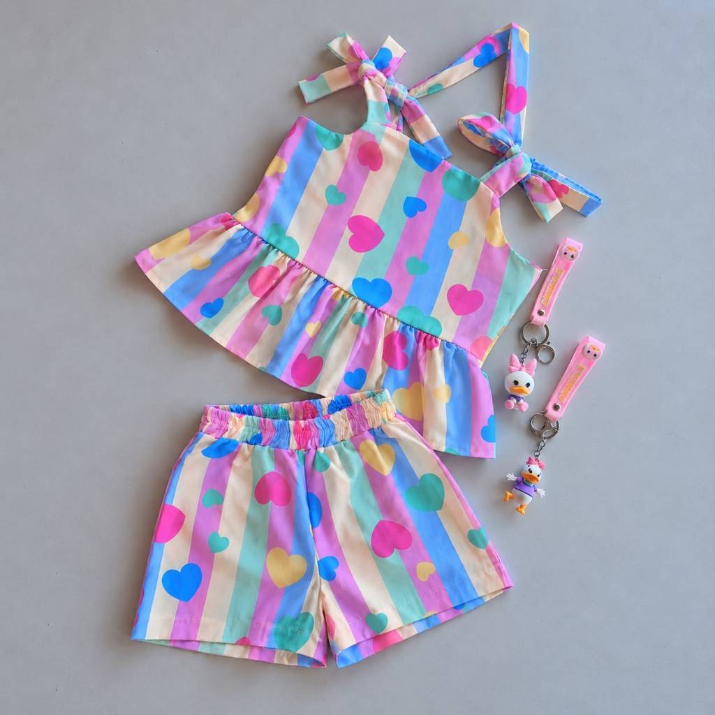 CONJUNTO INFANTIL MENINA LUXOSO SHORT+BLUSA COM BABADOS MODA 2026