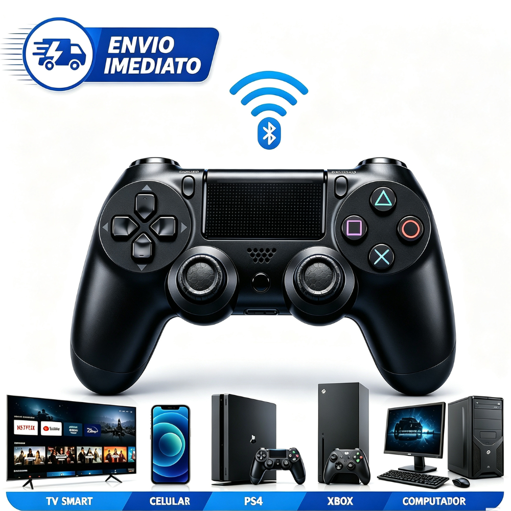 Controle joystick sem fio Playstation Dualshock PS4 Wireless Controller, Gamepad, Joystick, Compatible with Ps4