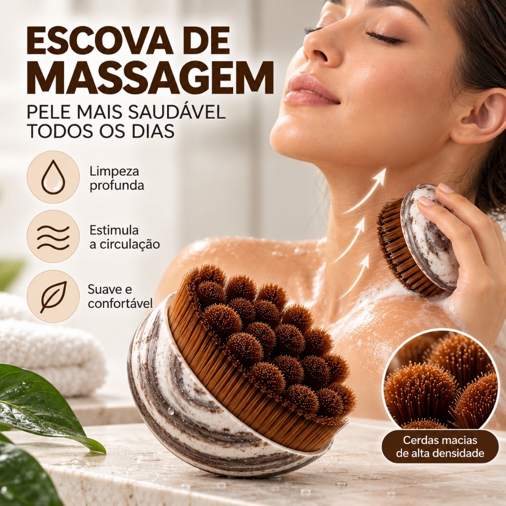 Kit com 2 unidades  nesta escova de massagem facial extragrande! Ideal para as bochechas e o cont massageador