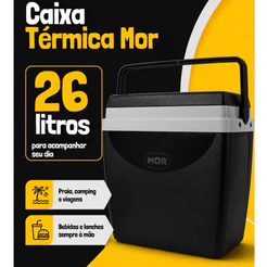 Caixa Térmica Cooler 26 Litros Preto Alça Mor