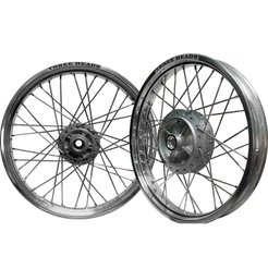 Par Roda Aro Three Heads Polido 4mm Ybr 125 / Factor Á Disco Raios Cromados 4mm