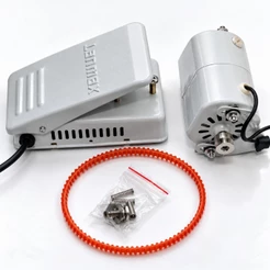 Motor Para Máquina De Costura Doméstica 110v/220v Completo Com Pedal E Correia