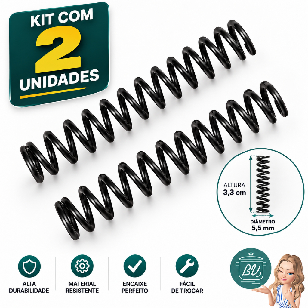 Mola para chapinha (prancha de cabelo) diversas marcas Kit com 2 unidades