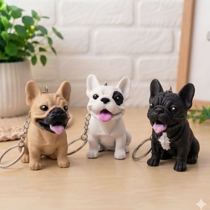 Chaveiro Buldogue Francês – Fofo, Estiloso e Exclusivo! ✨🐶