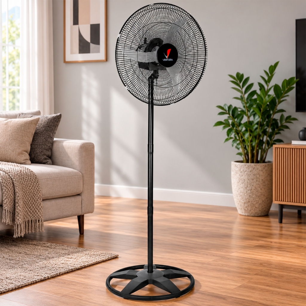 Ventilador de Coluna Ventura 60cm Ventilador de Chão 3 Hélices Bivolt Ventilador Oscilante 150W Venti-Delta