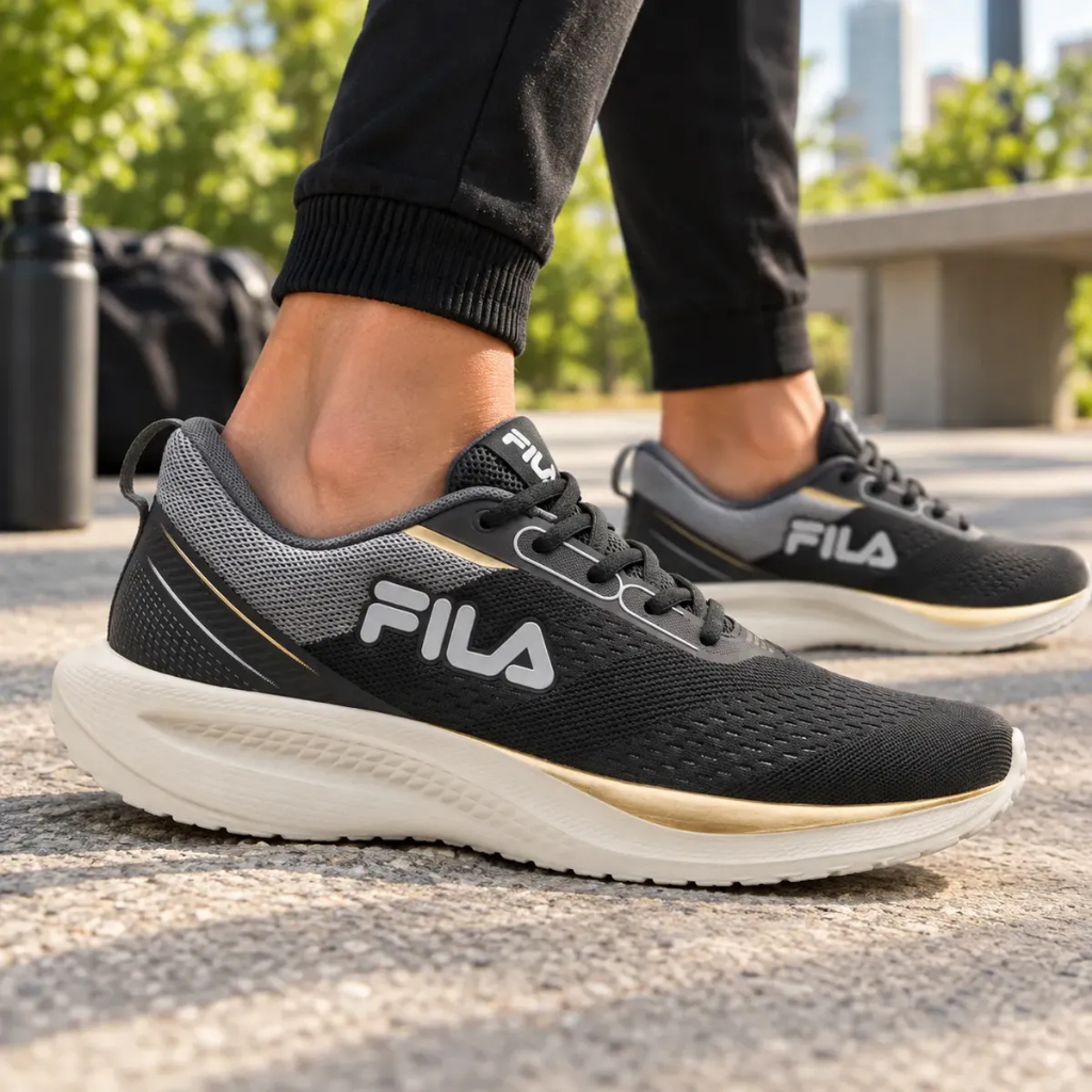 Tênis Fila Rise Up Masculino Preto Cinza Academia Treino Original Confortavel Caminhada Dia a Dia · foto 2