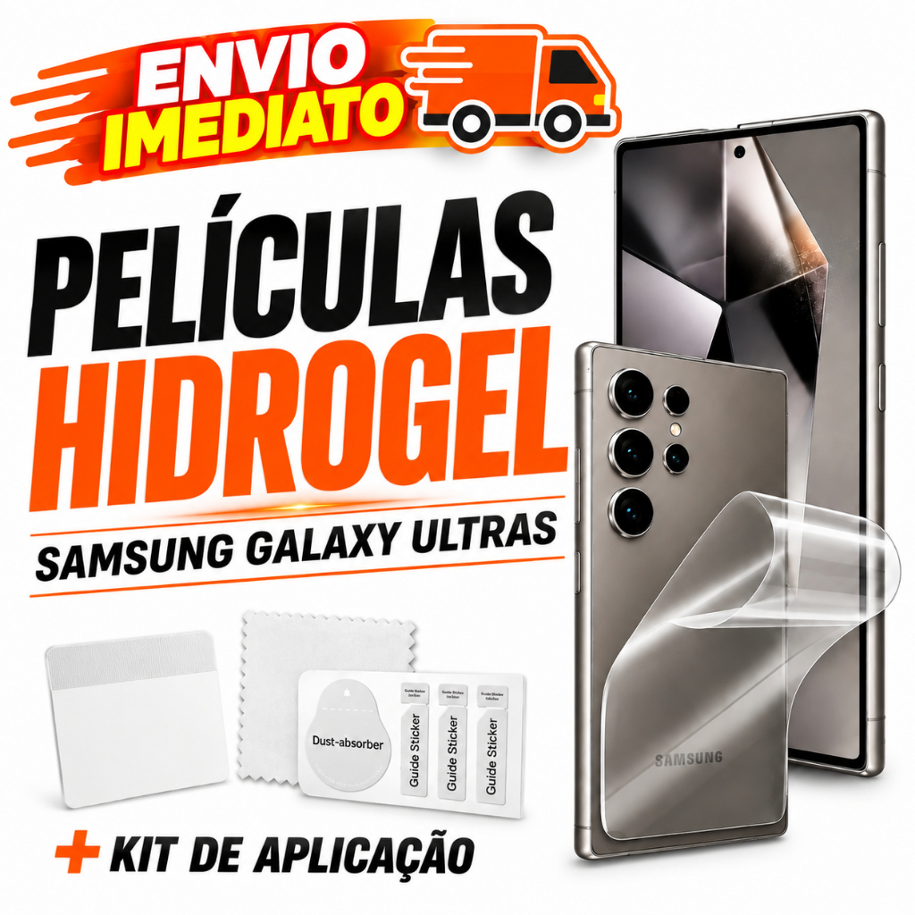 Pelicula Hidrogel -  S25,S24,S21,S23 - TODOS MODELOS ULTRA + KIT APLICAÇÃO - ENVIO IMEDIATO!