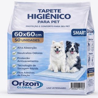Tapete Higiênico para Cães Smart 50 Unidades 60x60 Alta absorção neutraliza odores secage…