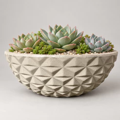 Vaso Decorativo em Polietileno para Planta Bacia Diamante 14x34x17cm