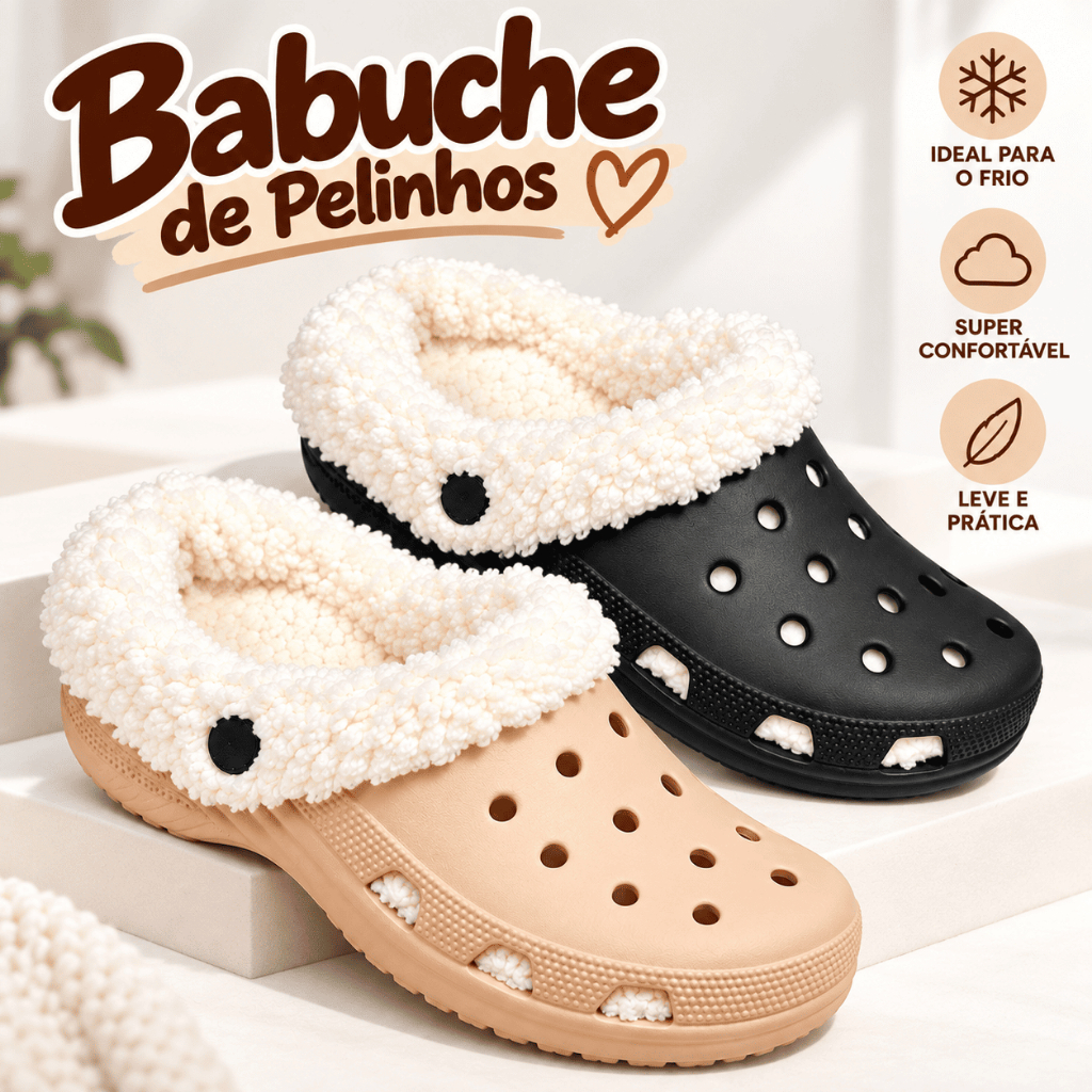 Chinelo Pantufa Babuche Forrada Pelinho Inverno Antiderrapante Confortável Quentinha 2026
