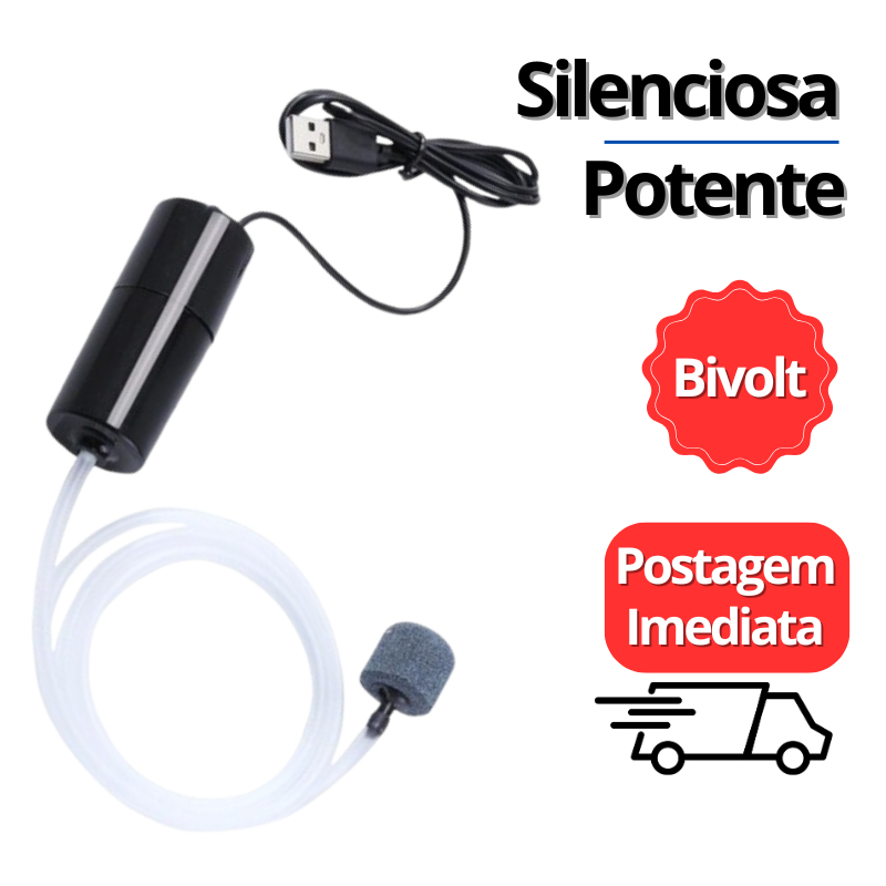 Bomba De Oxigênio Para Aquário Compressor De Ar Filtro USB Portátil Pequena 12V Silenciosa Para Peixes