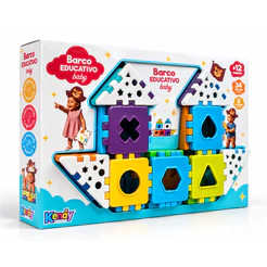 Brinquedos Didáticos Educativos 34 Peças + 6 Formas | Pedagógico de Montar e Encaixar | Crianças +12 Meses | QUEEN SHOP