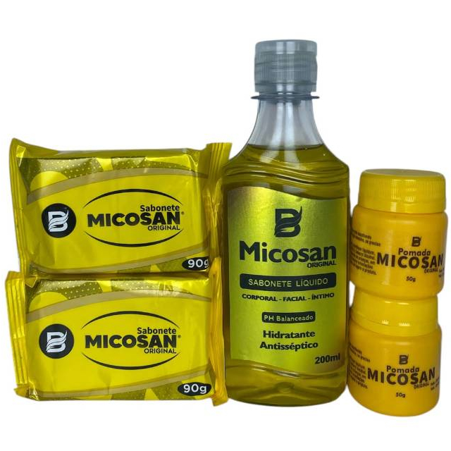 Kit Micosan 2 Barra 2 Pomadas 1 Liquidos Original Com Certificado