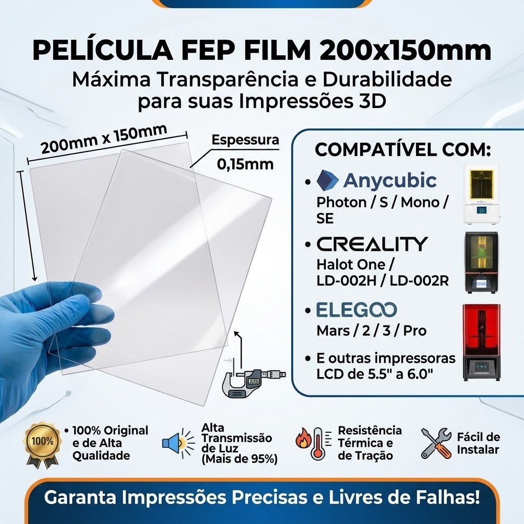 Fep Film 200x150 Anycubic Photon, S, Mono SE, Creality Halot One, LD00 2h, Elegoo Mars 3