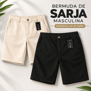 Bermuda Sarja Slim Brim Masculina 36 ao 46 Lisa Short Esporte Fino Social Sem Elastano