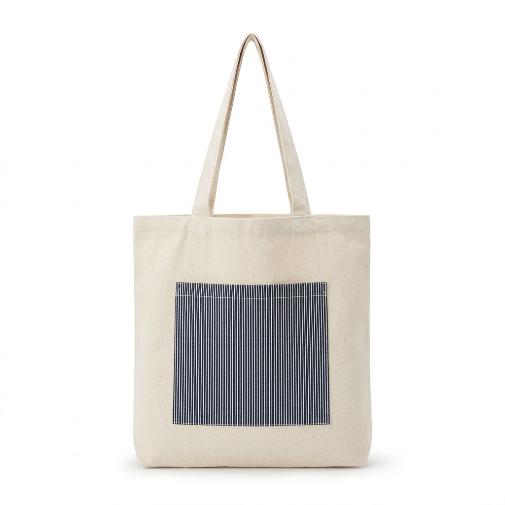 Bolsa Ecobag Feminina de Tecido com Bolso Frontal | Sacola Reutilizável com Alça de Ombro