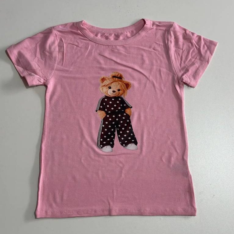 Camiseta Feminina Infantil Blusinha Estampada Confortável Tam 6-10 Sortida