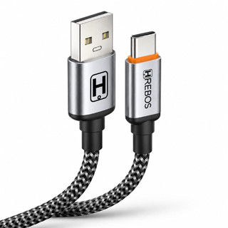 Cabo USB Tipo C 3 Metros Longo Reforçado Nylon Carga Rápida Turbo Dados para Android USB-C