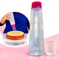 Regador Bisnaga Umedecedor de Bolos 500ml com Chuveirinho Dosador Confeitaria Molhar Massa Cozinha