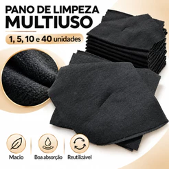 Pano de Limpeza Costurado Multiuso Absorvente para Carro Casa Oficina 1 a 40 Unidades
