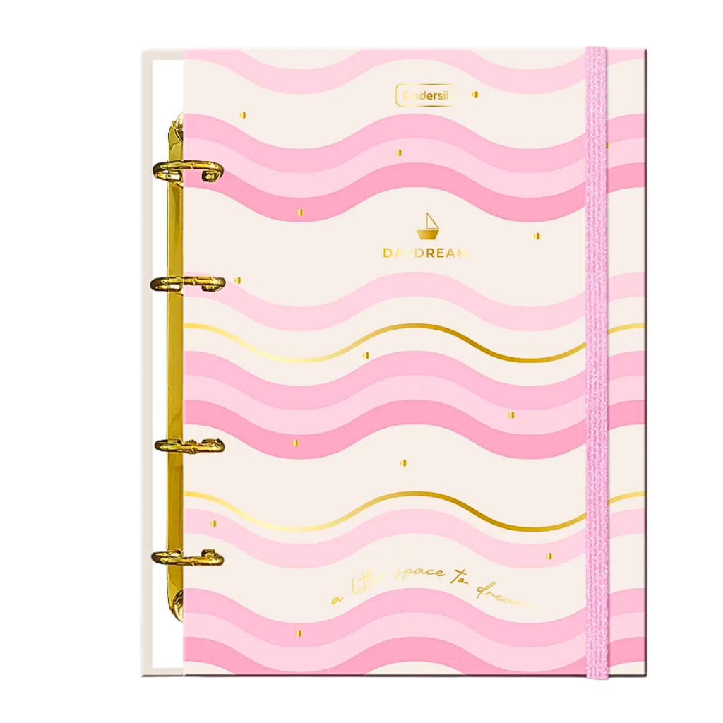 Caderno Colegial Argolado Capa Dura 80 Fls Daydream - CADERSIL Cor:Rosa