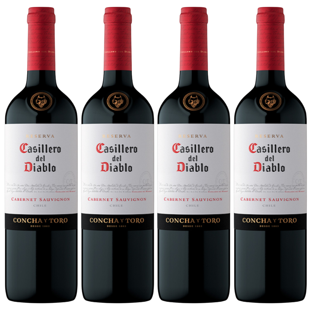Kit 4x Vinho Chileno Tinto Seco Reserva Casillero Del Diablo Cabernet Sauvignon 750ml