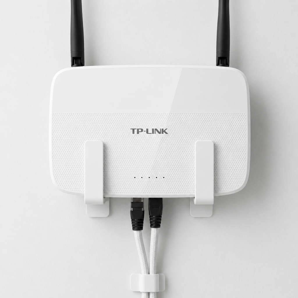 suporte para roteador wifi modem parede universal sem fio c/ fita dupla face sem furo