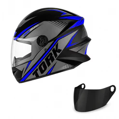 Capacete Moto R8 Pro Tork Com Viseira Cristal + Viseira Fumê