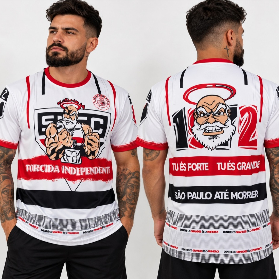 Camisa Torcida Independente Organizada Branca Vermelha