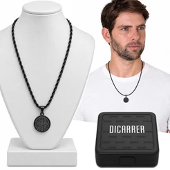 Corrente Colar Preto São Bento Aço Inox RF-12 Cordão Unissex