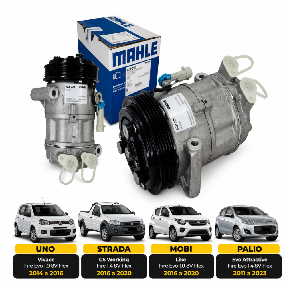 Compressor Ar Condicionado Siena Mobi Strada Uno Mahle