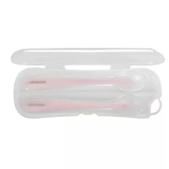 Kit 2 Colheres de Silicone Bebê Infantil Com Estojo Introdução Alimentar 4 Meses Sem BPA Kikkaboo