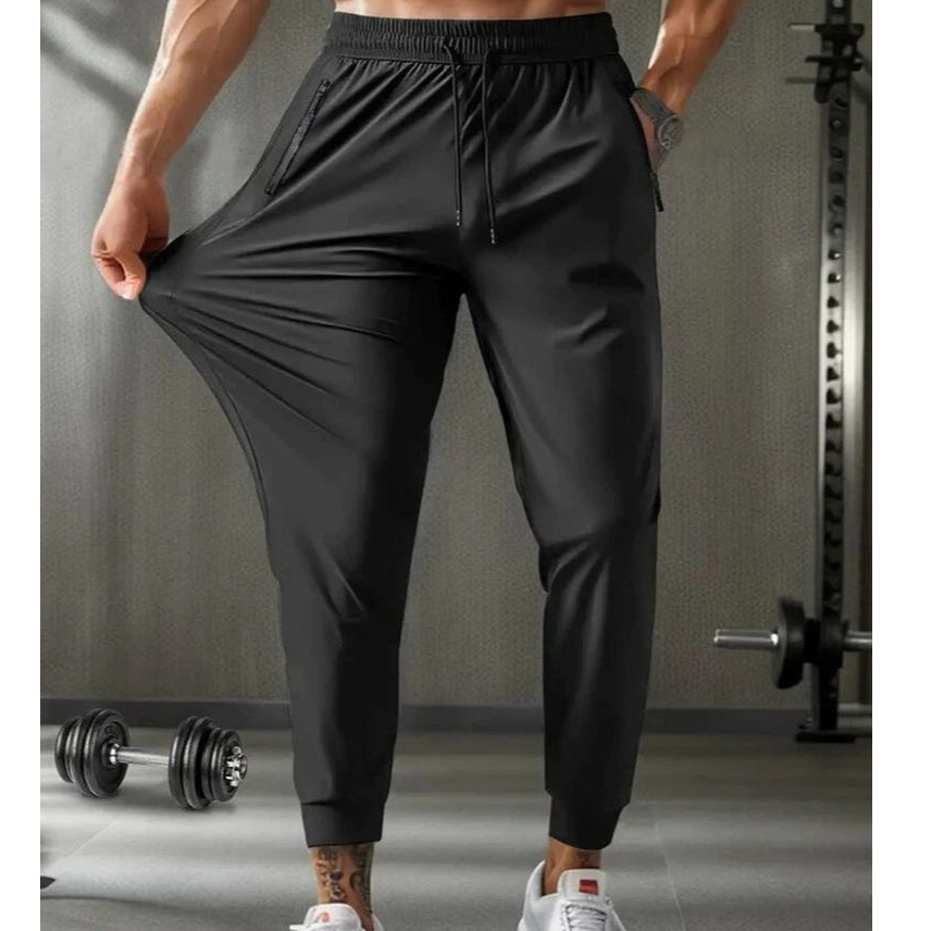 Calça Masculina Poliamida Jogger Esportiva Tecido Gelado Secagem Rápida Corrida Treino