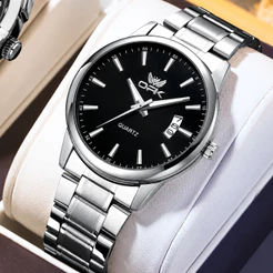 OPK Relogio Masculino Luxo Quartzo Preto Minimalista Elegante Casual Esporte Fashion Analogo 6010