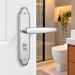 Fechadura Banheiro Chave Fixa 823/33 Stam Fechadura Inox Espelho Cromada Fechadura Porta Madeira Com Trinco