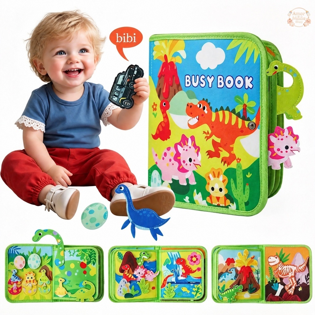 Maleta de Atividades Montessori Busy Board para Toddlers Brinquedo de Rotinas do Dia a Dia