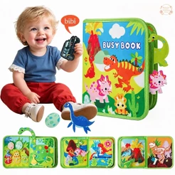 Maleta de Atividades Montessori Busy Board para Toddlers Brinquedo de Rotinas do Dia a Dia