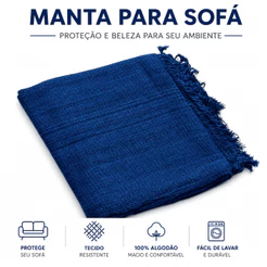 Manta Para Sofá ou Cama Luxo 210x120 Tipo Capa de Sofá Protetora 100% Algodão Decorativa.
