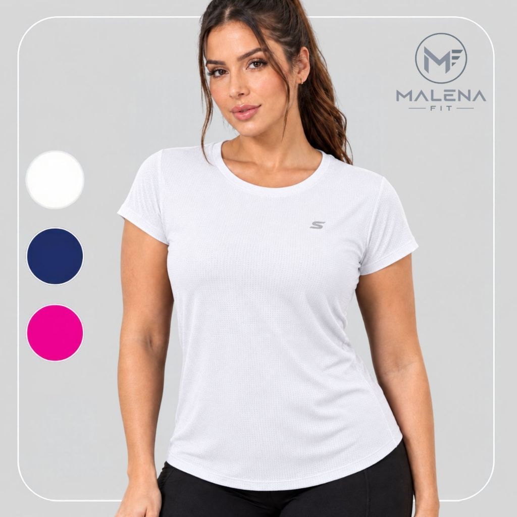 Blusa Fitness Feminina Academia Corrida Treino Leve Furadinha Respirável Confortável Camiseta Fitness
