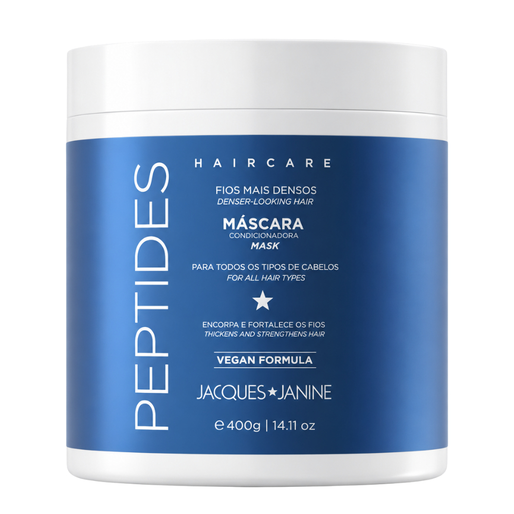 Máscara Tratamento Jacques Janine Hair Care Peptídeos Hidratação Densidade 400g — Encorpa e Fortalece os Fios