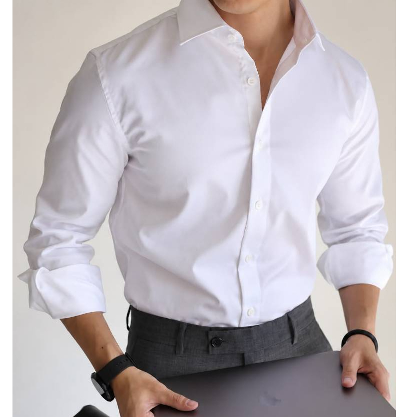 Camisa Social Masculina Manga Comprida  Escritório casual  Slim Fácil
