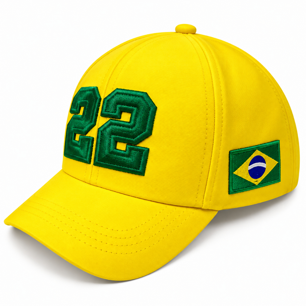 Boné Brasil 22 Premium Bordado com Bandeira – Modelo Patriota Unissex
