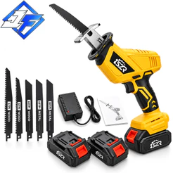 Serra Sabre Elétrica Sem Fio Profissional 48v 3500 Rpm Motosserra Duas Baterias pode cortar osso madeira lata