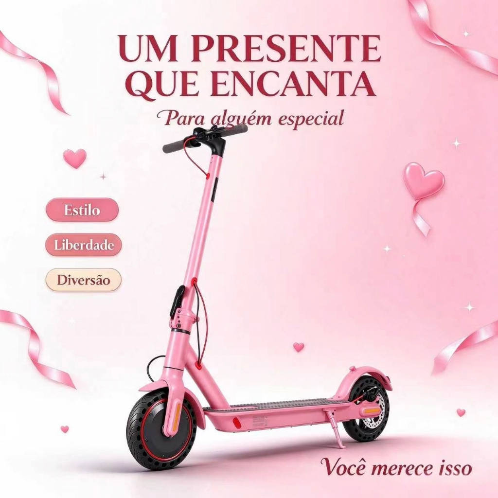 Mankeel Patinete Elétrico Rosa Adulto e Juvenil 500W Dobrável com APP Bluetooth Tela LED e Freio a Disco para Presente