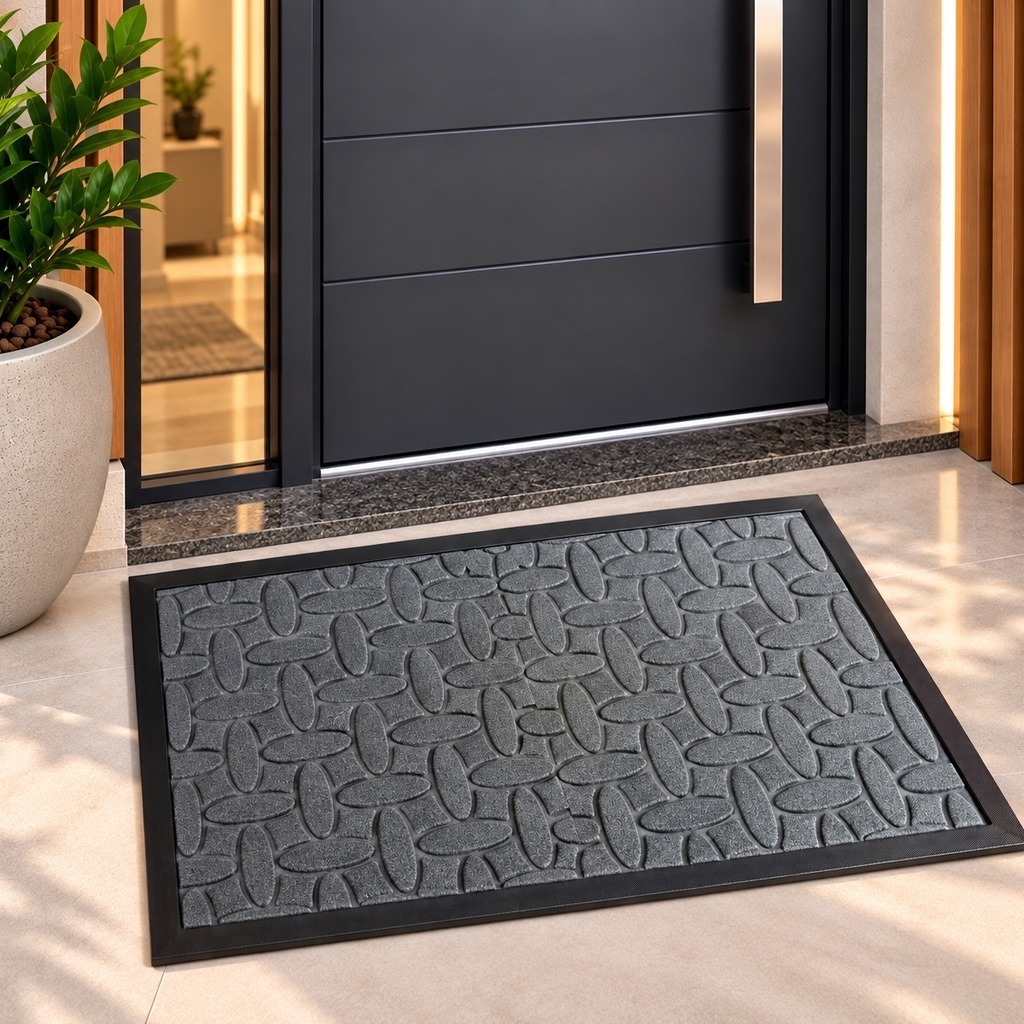 Tapete de Porta Capacho Emborrachado Antiderrapante Secagem Rápida 40x60cm Entrada Cozinha Banheiro