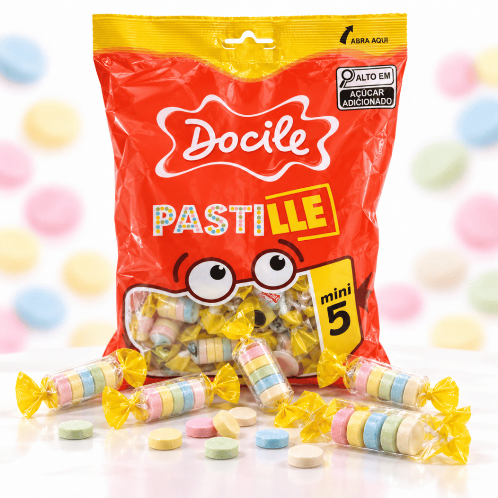 Pastilha Mini 5 Pastille Docile 240g - Aprox. 100 Pacotinhos com 5 Pastilhas