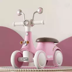 Indicado para crianças de 1 a 3 anos de idade, este é um patinete em forma de caracol sem pedais--3609