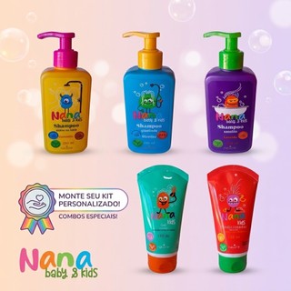Shampoo Condicionador e Gel Infantil Naturrê kit linha Nana Baby & Kids Cabelos Infantis Escolha sua Opção