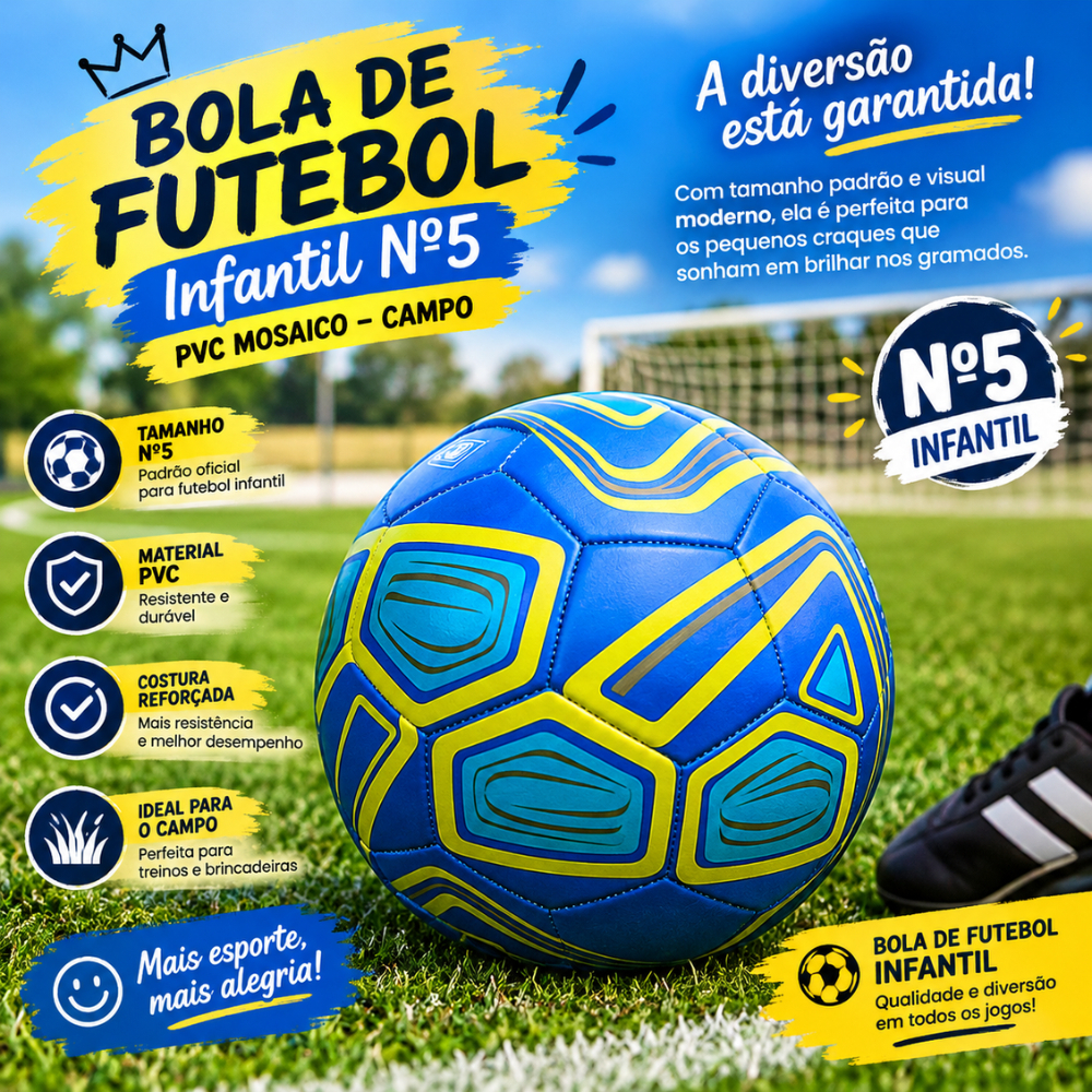 Bola de Futebol Social N5 -  Salão Oficial Wellmix78 Brinquedo Presente Menino