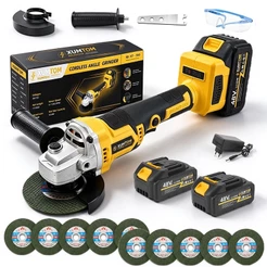 Esmerilhadeira Lixadeira Angular Brushless Portátil 110/220V 2 Baterias de 48V 10 Láminas De Serra
